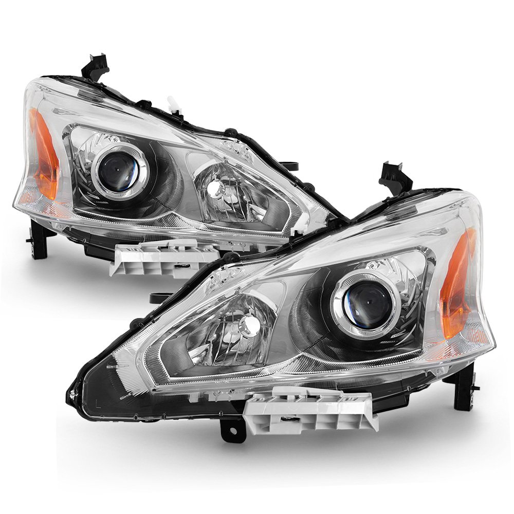 ACANII - 2013-2015 Nissan Altima Projector Headlights Pair - Driver & Passenger Side - Replacement Headlamps for Nissan Altima Sedan - Enhanced Night Driving Safety & Style Upgrade