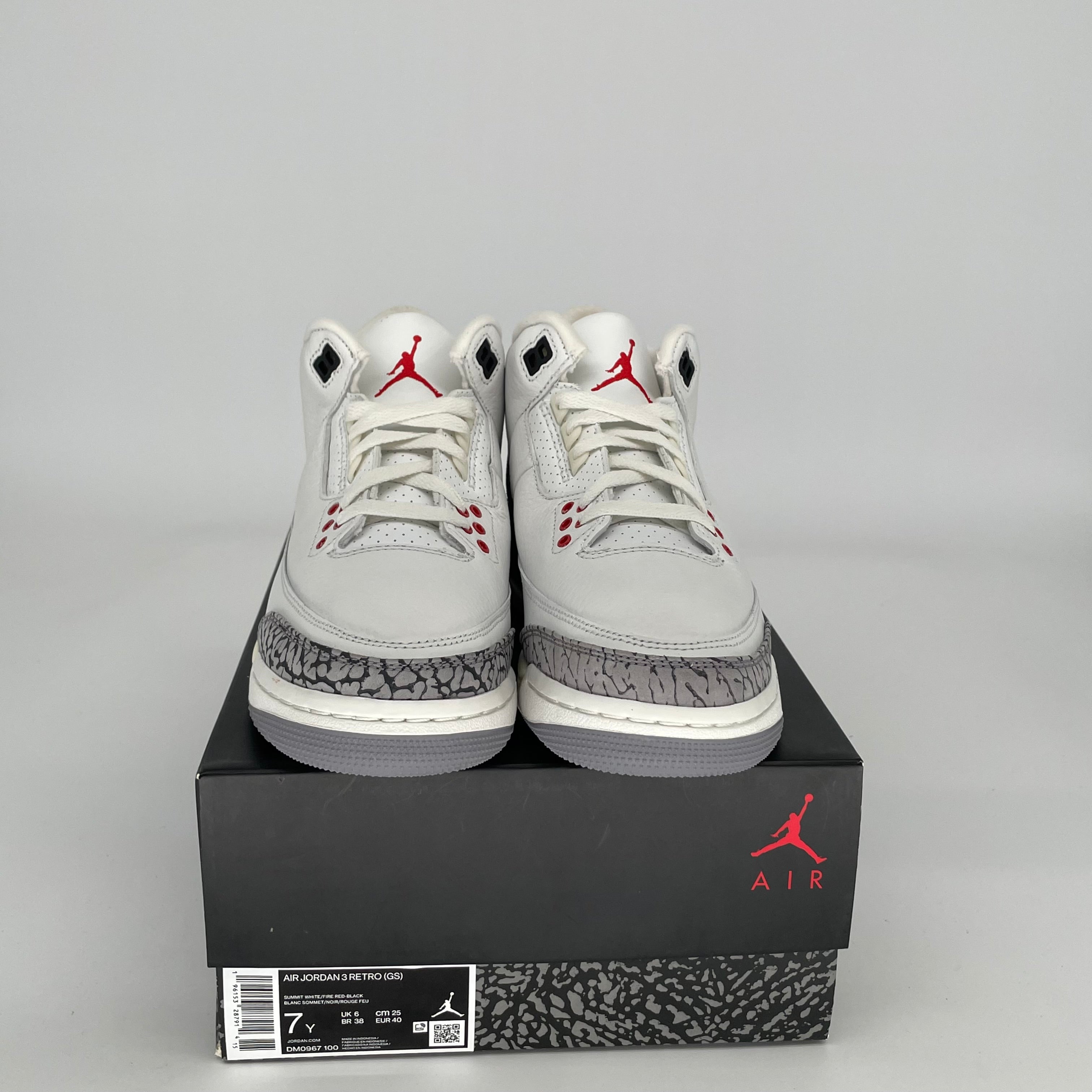 Original Air Jordan 3 Retro 'White Cement Reimagined' Size 7Y (DM0967-100) - Authentic Basketball Shoes for Men & Kids - Perfect for Sports, Streetwear & Sneaker Collection