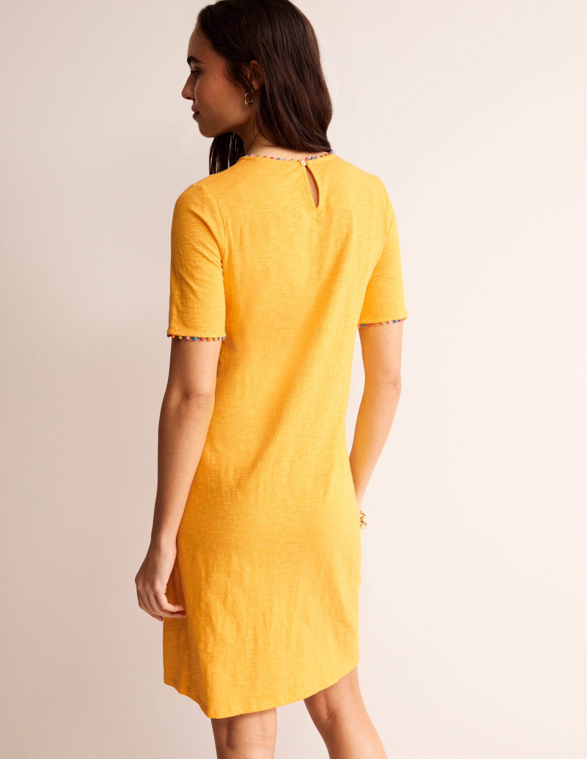 Elegant Ali Pom Sleeve Dress in Artisan Gold - Perfect for Weddings, Parties & Special Occasions