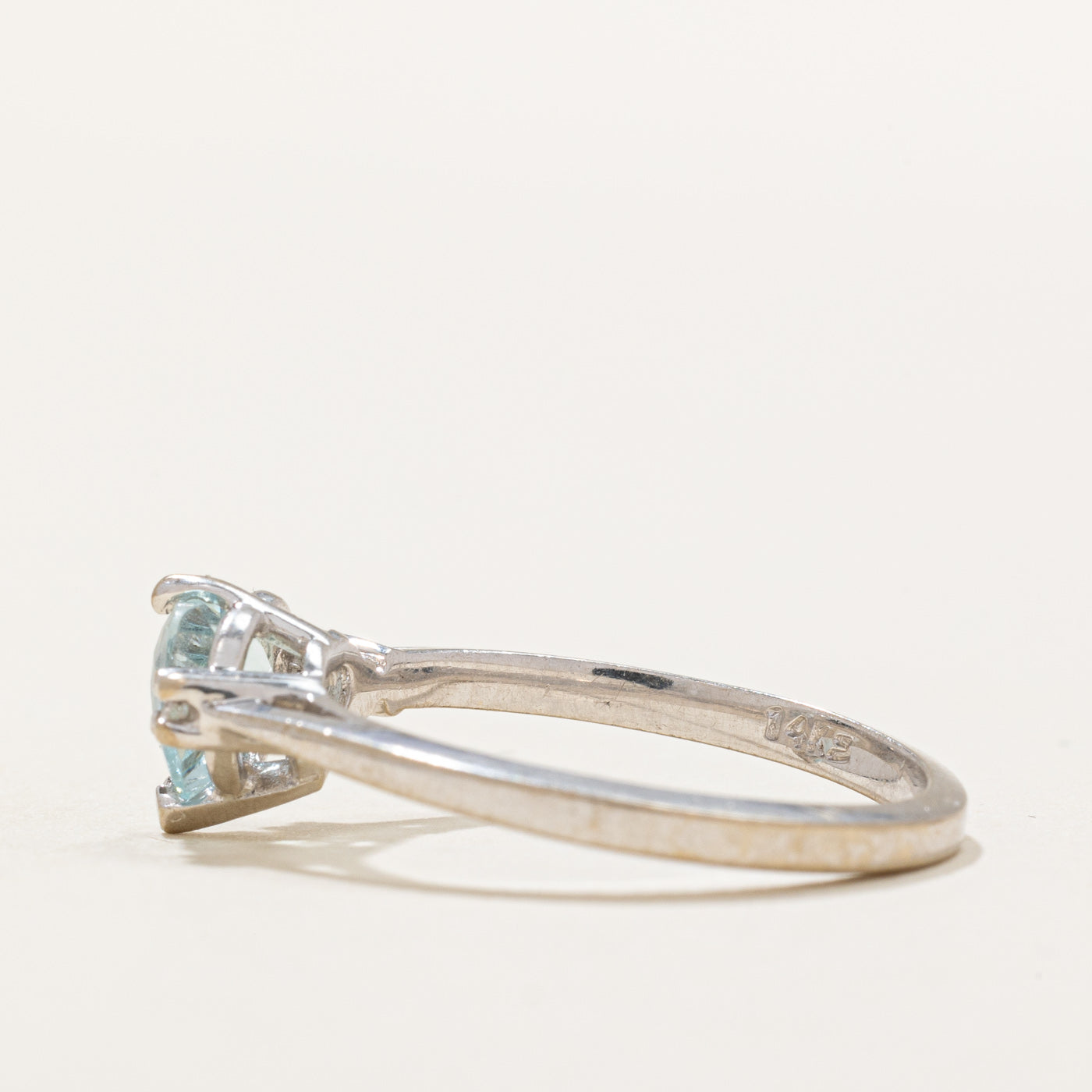 Heart Cut Aquamarine & Diamond Ring - 0.50ct Aquamarine with 0.02ctw Diamonds - Size 6.5 - Elegant Engagement, Wedding or Anniversary Gift for Her