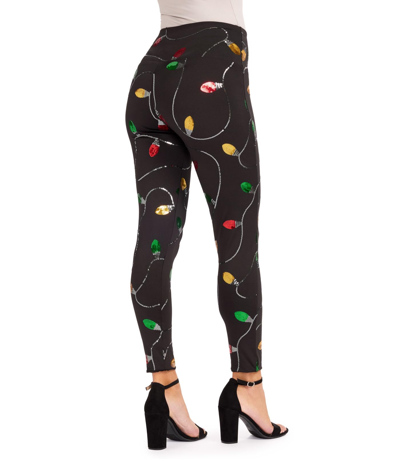Women's Shiny Sequin Leggings by Tipsy Elves - Perfect for Holiday Parties, Festive Outfits & Special Occasions