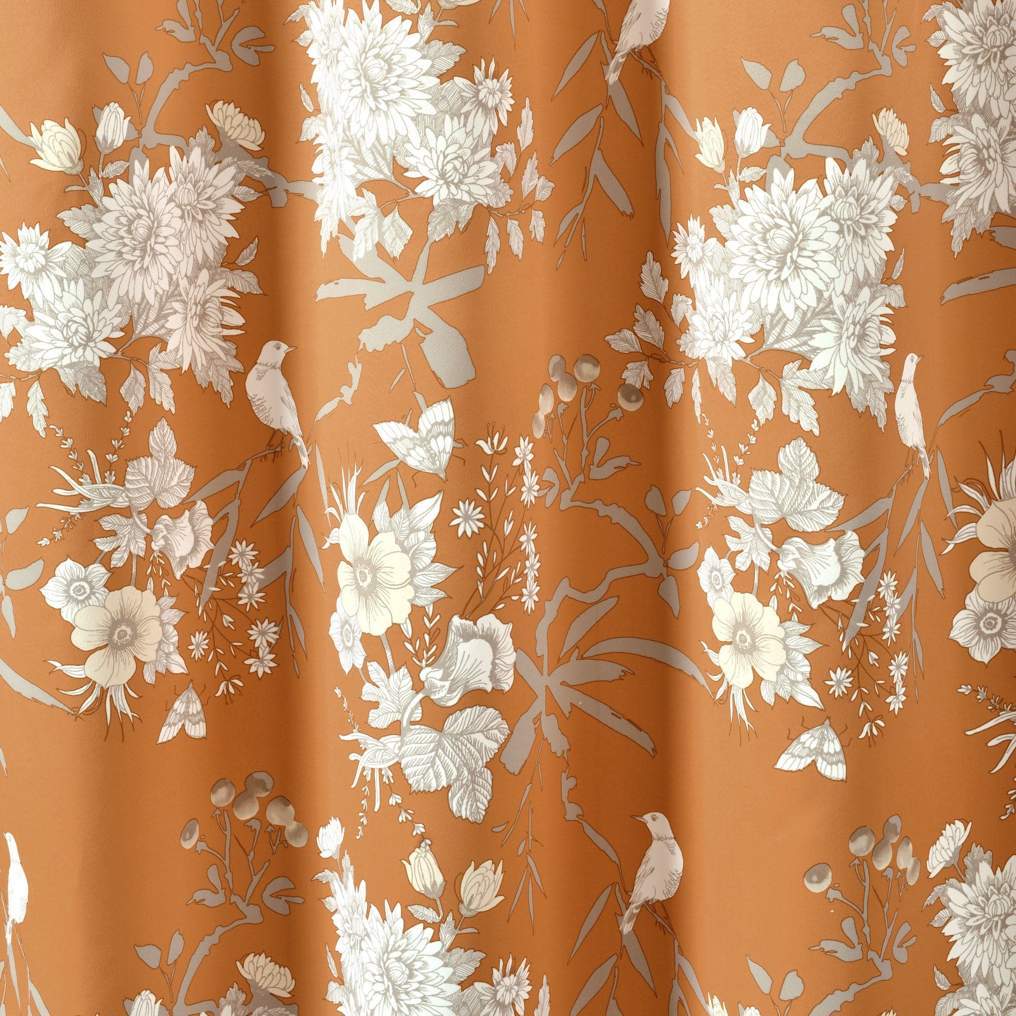 Botanical Garden Light Filtering Window Curtain Panel Set - Floral Print Sheer Drapes for Living Room, Bedroom & Nursery - Soft Sunlight & Privacy - 2 Panels 84 Inch Length