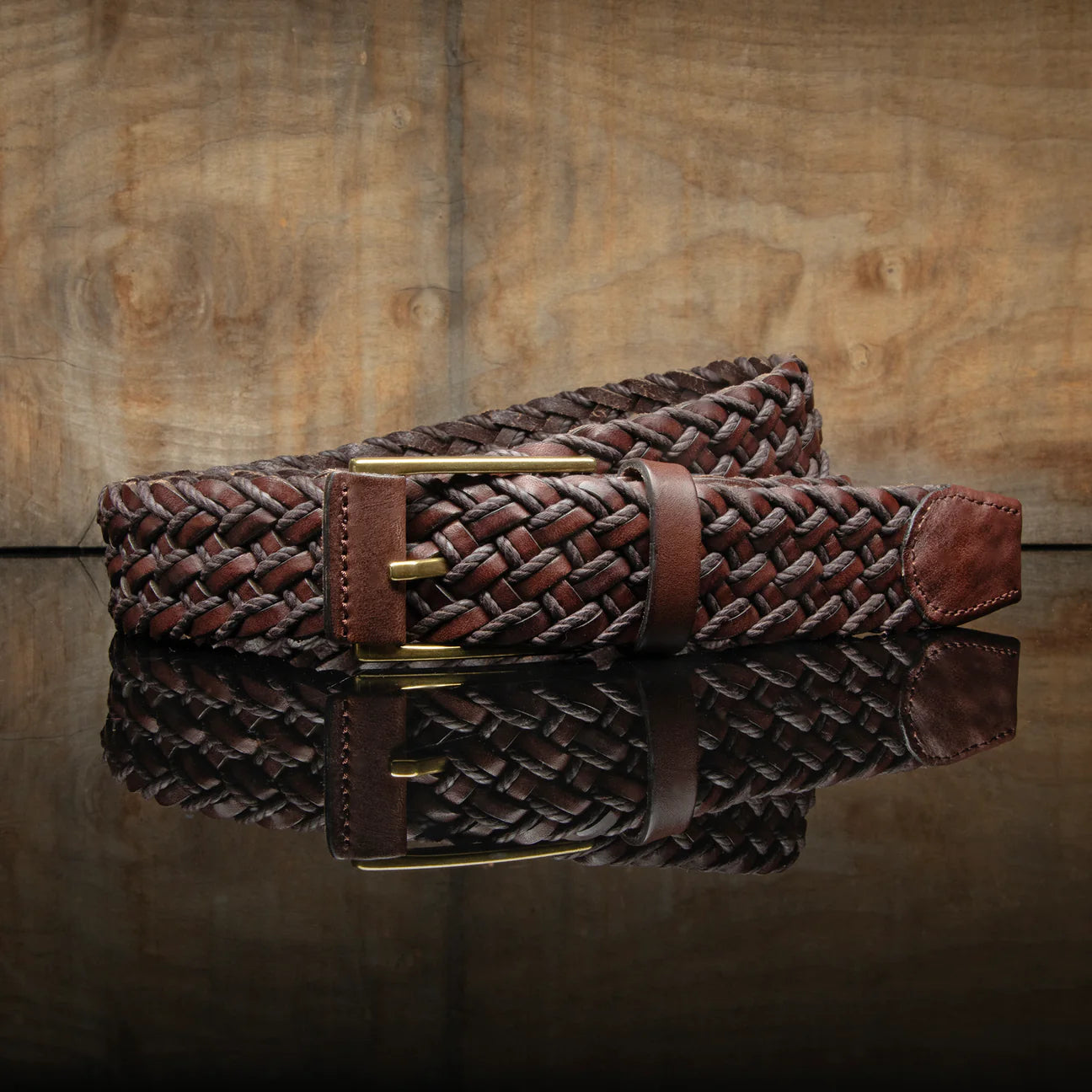 Braided Leather Waxed Cord Belt for Men - Adjustable Brown Genuine Leather Belt - Perfect for Casual Wear, Jeans & Outdoor Adventures