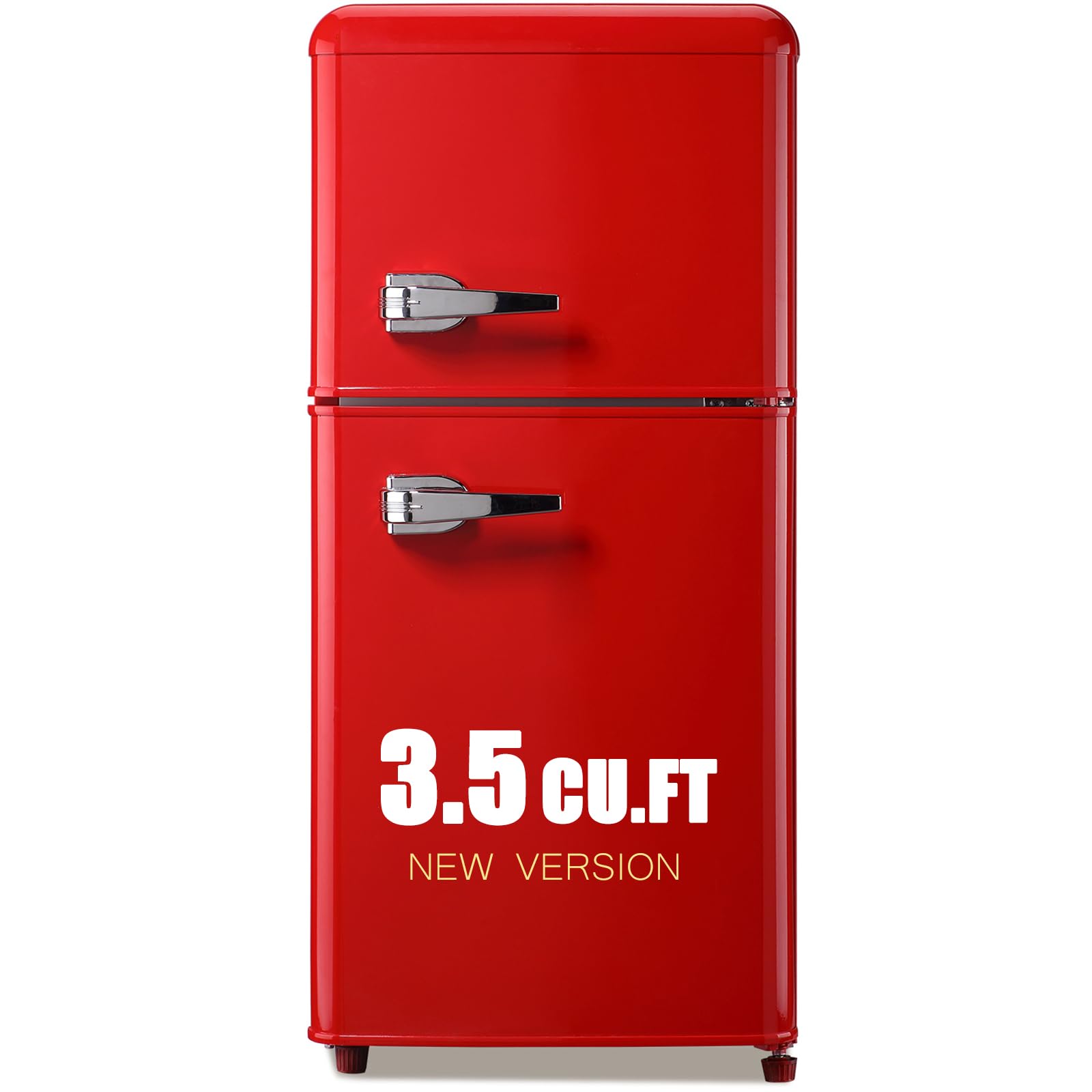 Retro Mini Fridge with Freezer 3.5 Cu.ft Compact Refrigerator - Small 2-Door Design, Adjustable Mechanical Thermostat - Perfect for Bedroom, Office, Dorm, RV, Apartment, Kitchenette & Man Cave - Energy Efficient Cooling Solution (Vintage Red)