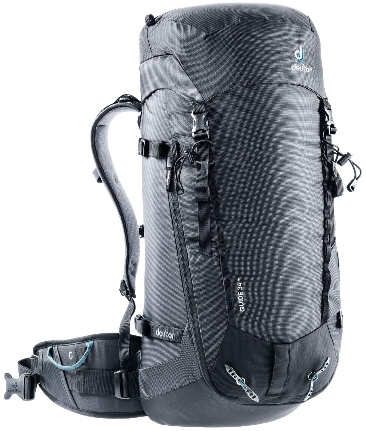 Deuter Guide 34+ Backpack - Lightweight & Durable Alpine Climbing Pack for Mountaineering, Skiing & Expeditions - Water-Resistant Hiking Daypack for Outdoor Adventures - Black