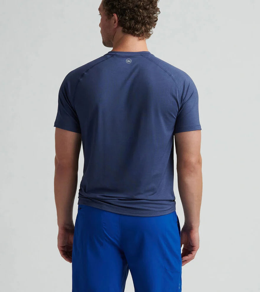 Peter Millar Men's Aurora Performance T-Shirt - Moisture-Wicking, Breathable, Quick-Dry Activewear for Golf, Running & Gym - Navy Blue