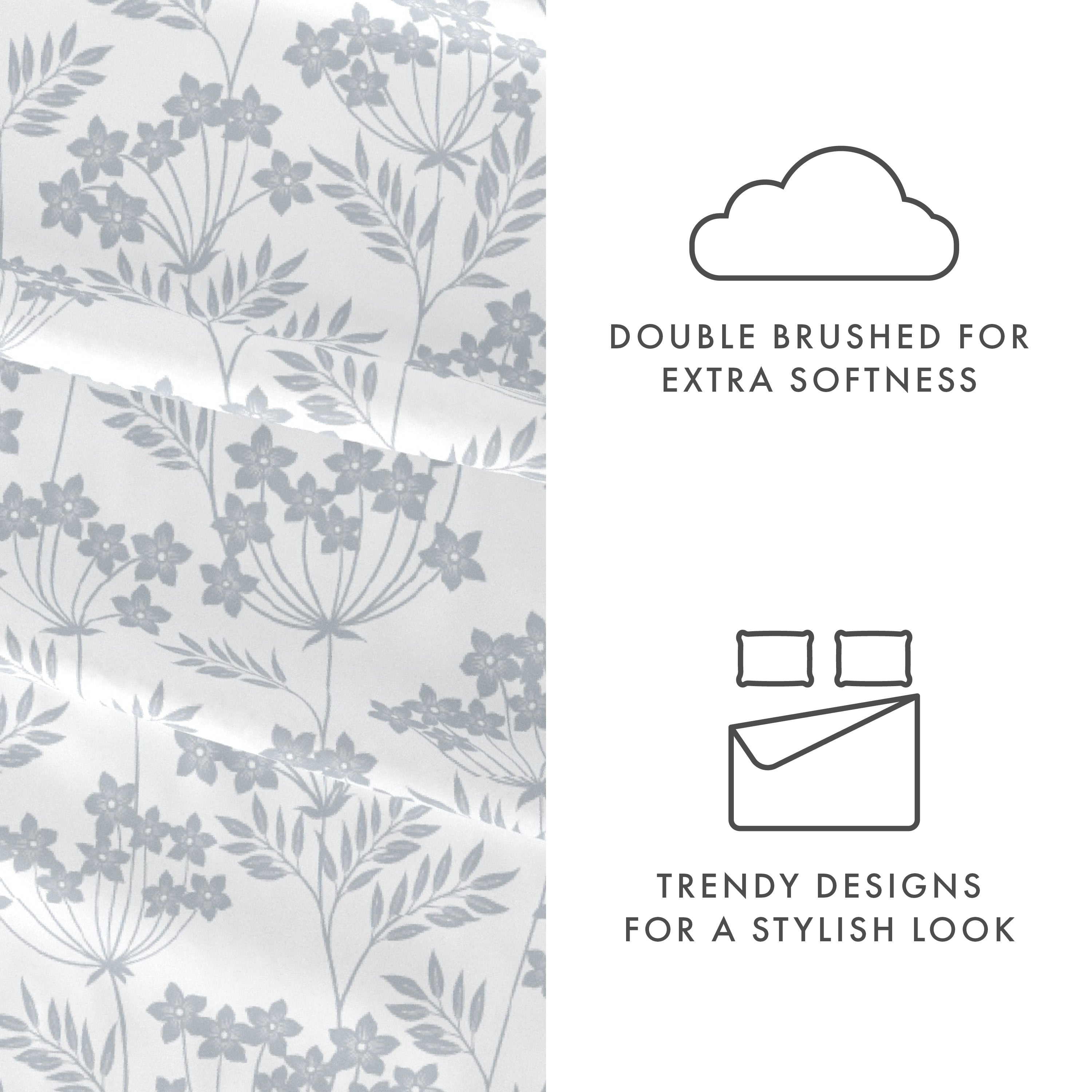 Chantilly Lace Style Pattern 4-Piece Luxury Bed Sheet Set - Queen Size Soft Cotton Bedding for Master Bedroom & Guest Room