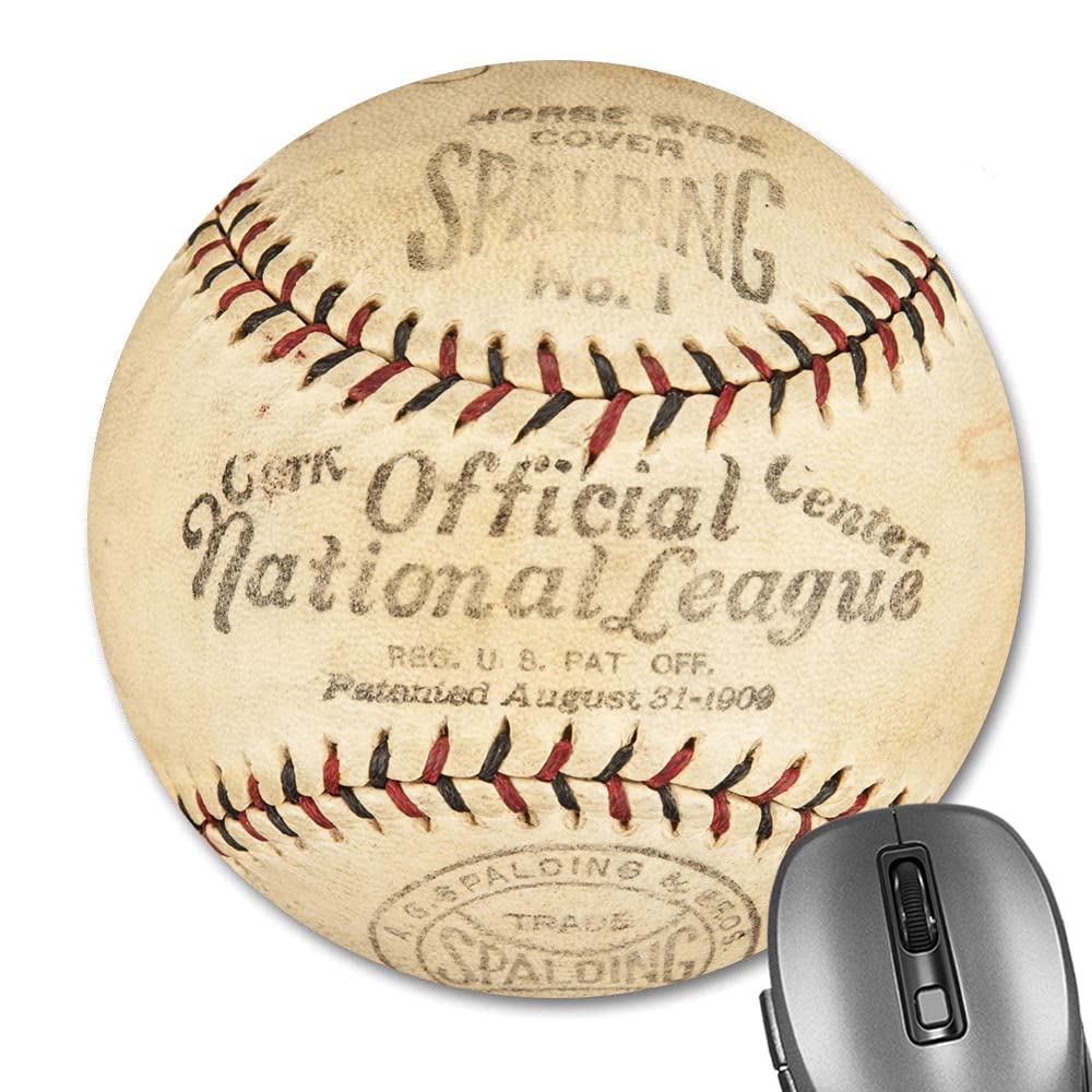 Vintage Commemorative Baseball Round Mouse Pad - Retro Design Non-Slip Gaming Mousepad for PC & Laptop - Perfect for Baseball Fans, Office & Gaming Enthusiasts