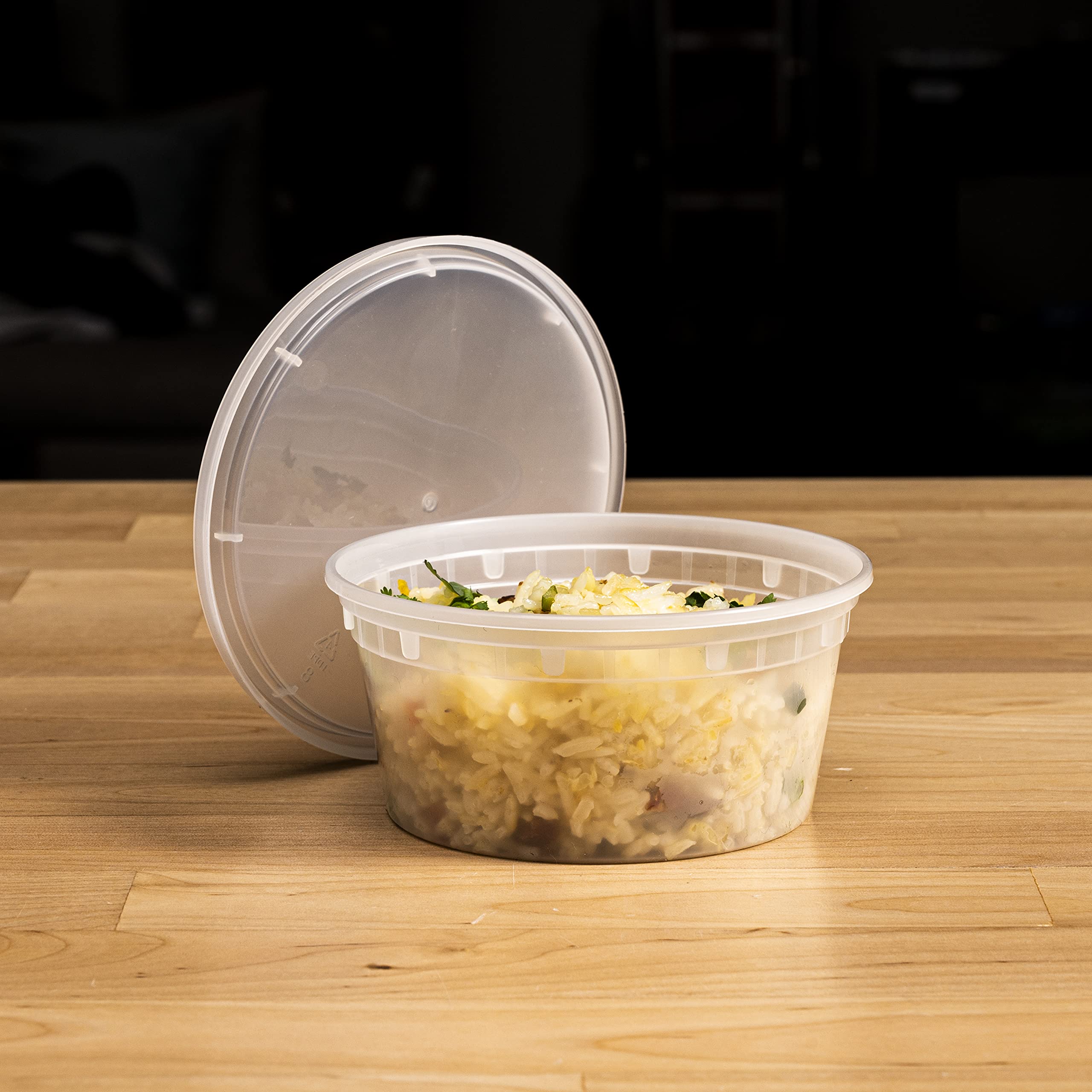 TIYA 12oz Takeout Food Containers (240 Pack with Lids) - BPA-Free Plastic Meal Prep Containers, Microwave & Dishwasher Safe - Airtight Leakproof Design for Soups, Salads, Leftovers - Perfect for Restaurants, Catering, Meal Prep & Home Storage