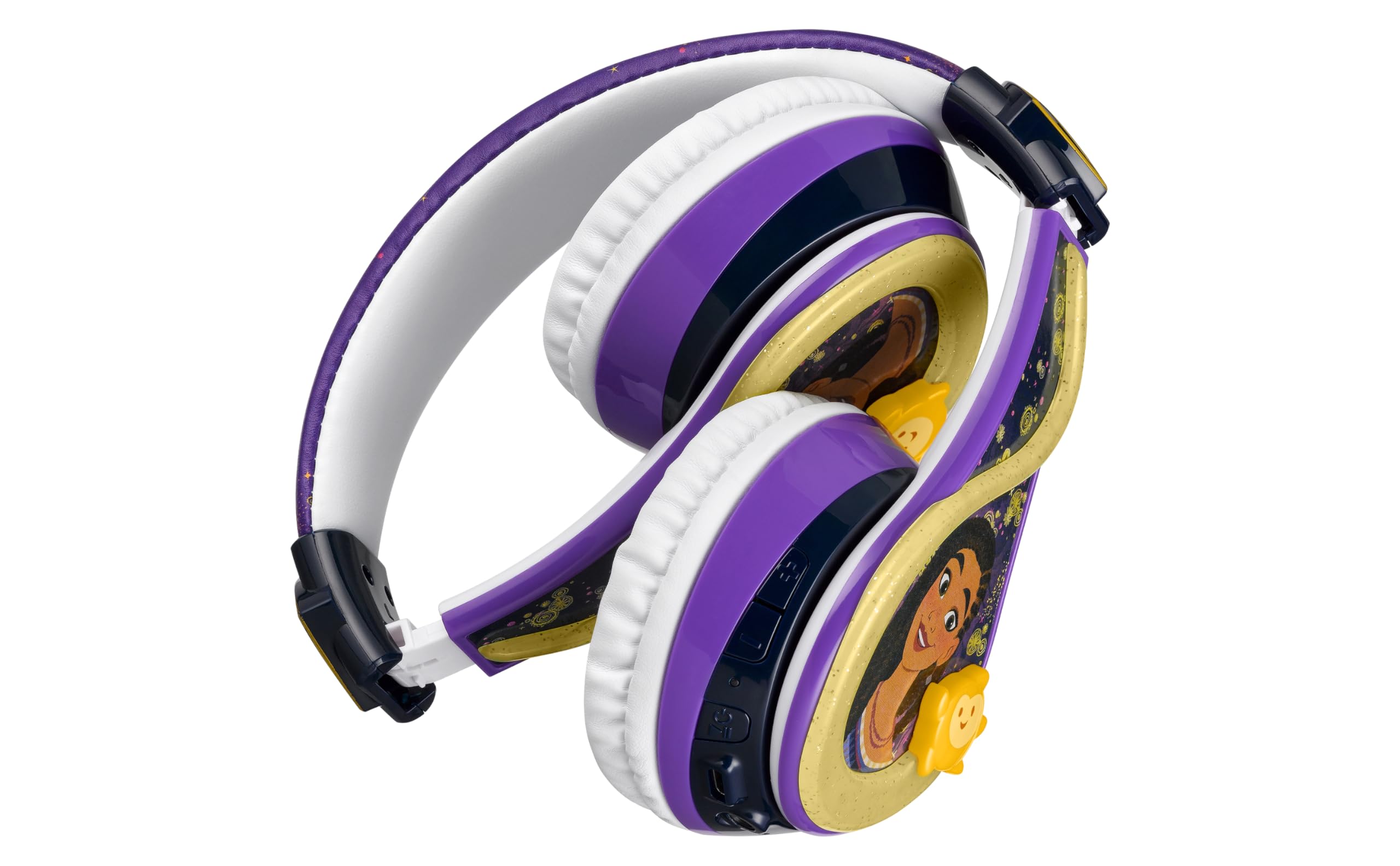 **eKids Disney Wish Bluetooth Headphones for Kids – Wireless Headphones with Built-in Mic & AUX Cord, Volume-Limited Foldable Design – Perfect for School, Home, Travel & Online Learning**