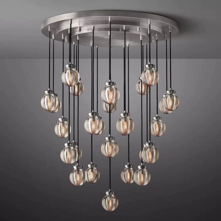 Augety Modern Spherical Round Chandelier - 38 Inch Contemporary Lighting Fixture for Dining Room, Living Room, Bedroom & Foyer