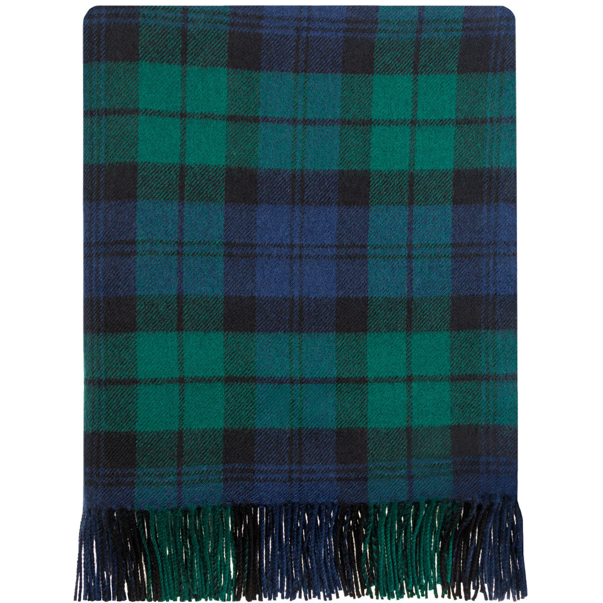 Premium Black Watch Tartan Lambswool Blanket - Soft Scottish Wool Throw for Men & Women - Cozy Plaid Blanket for Sofa, Bed, Camping & Winter Warmth