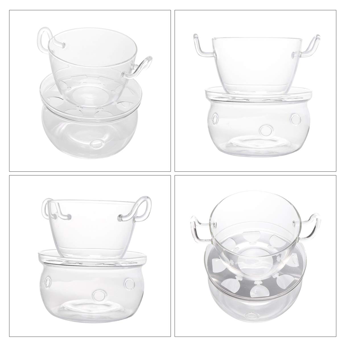 NUOBESTY Stainless Steel Chocolate Melting Pot Set - Double Boiler Fondue Pan for Cheese, Candy & Chocolate - Mini Chocolates Glass Milk Powder Can - Perfect for Home Baking, Dessert Making & Candy Crafting