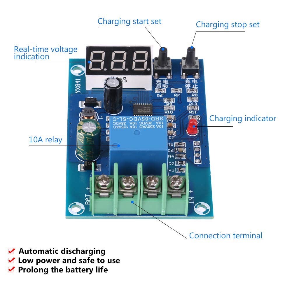 2 Pack Long-Lasting 6-60V Charging Module Controller for Car Generators, Solar Power & Battery Storage - Perfect for RV, Marine, and Off-Grid Power Systems