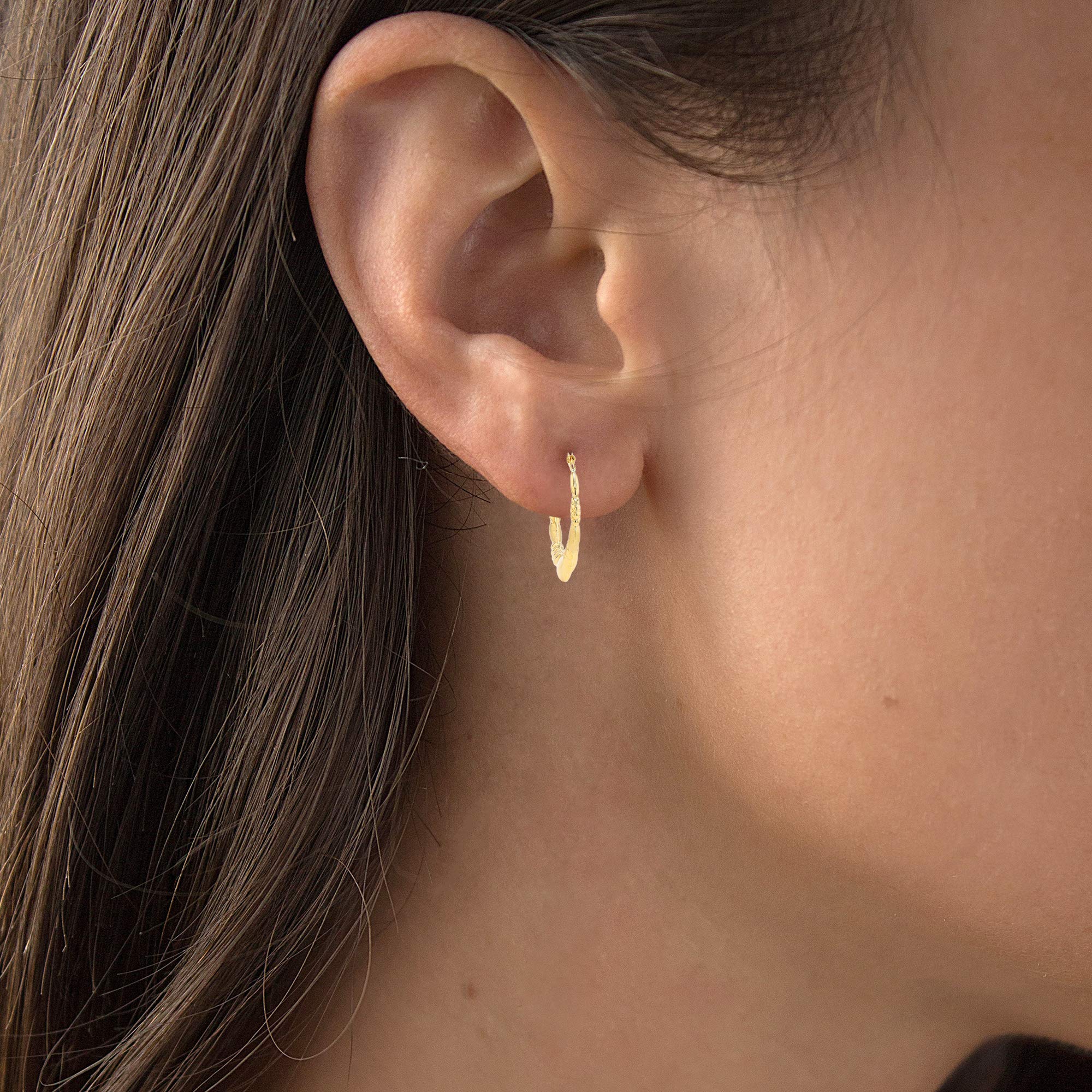 14K Solid Gold Twist Hoop Earrings for Women - Hypoallergenic Sensitive Ears - 21mm Polished & Satin Finish Hoops - Perfect for Everyday Wear, Date Night & Special Occasions