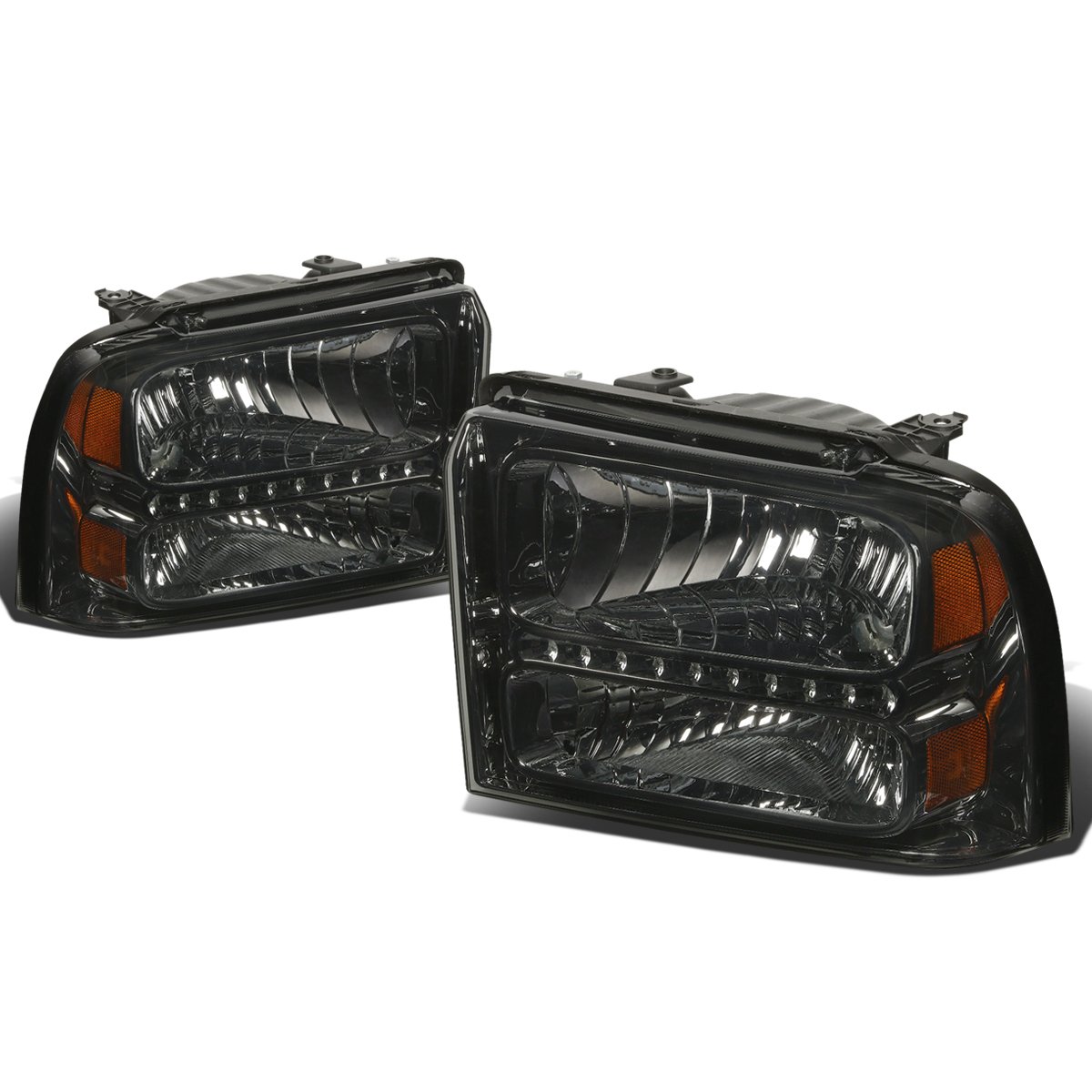 Auto Dynasty 3D LED Headlights & Grille for Ford F250-F550 (2005-2007) - Black Chrome - Off-Road & Custom Builds