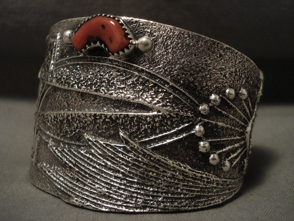 115 Gram Navajo 'Maiden Cuff' Sterling Silver Native American Jewelry - Handcrafted Tufa Cast Coral Bracelet for Women, Southwest Style Boho Accessory | Perfect for Festivals, Weddings & Special Occasions
