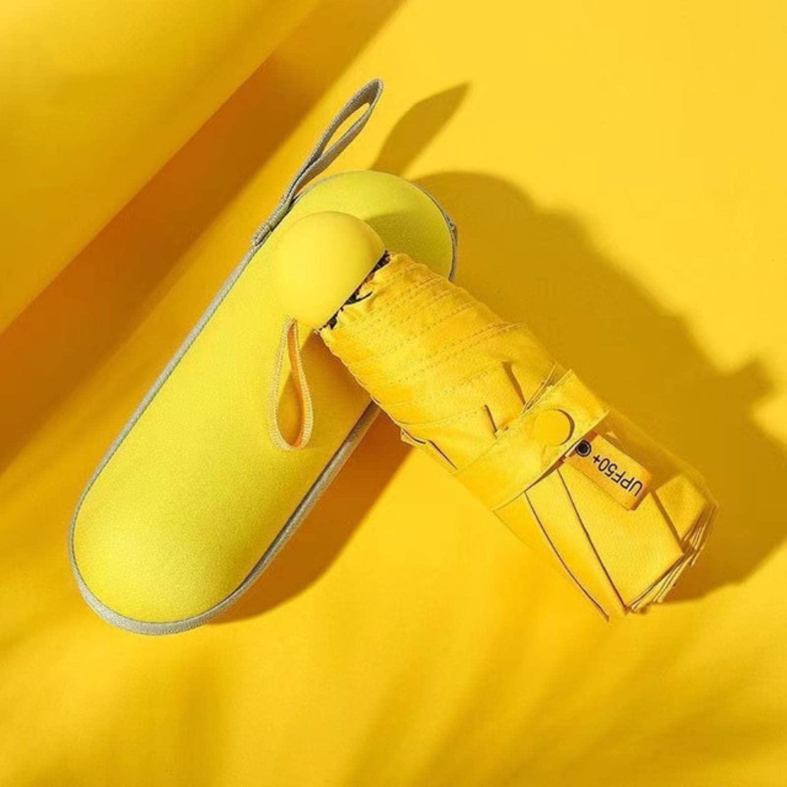 UKKO Mini Five-Fold Compact Umbrella for Women - UV Protection Sunshade Parasol with Fruit Capsule Design - Perfect for Beach, Travel & Outdoor Sun Protection