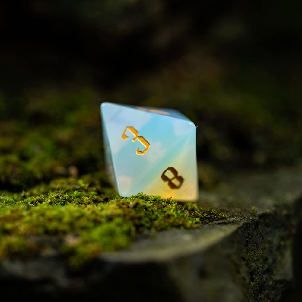 LANGWEI D&D Dungeons and Dragons Dice Set - 7-Piece Opal Polyhedral Dice for Tabletop RPG, TRPG, DND Games | Perfect for D&D Campaigns, Pathfinder, and Role-Playing Adventures