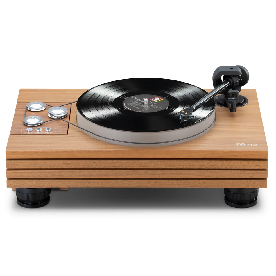 Music Hall MMF 11.3 SE Walnut Turntable - High Fidelity Vinyl Record Player with Belt Drive & Adjustable Tonearm - Perfect for Audiophiles & Home Entertainment Systems