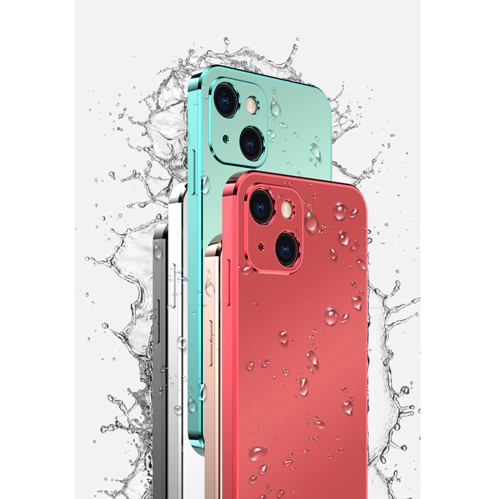 Shockproof iPhone 13 Pro Max Case (6.7 Inch) - Slim Fit Matte Phone Cover with Glitter Plating Edge, Anti-Fingerprint & Flexible TPU Protection for Women | Perfect for Everyday Use, Work & Travel (Teal, 2021 Model)