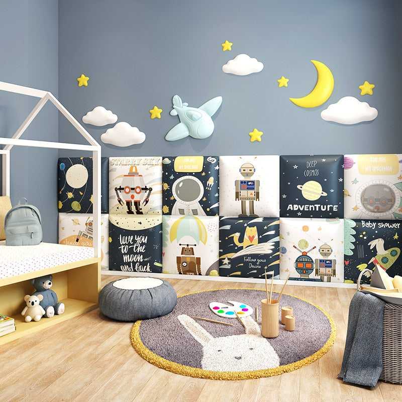 Kids Astronaut Wall Padded Safety Cushions - Soft Foam Bumpers for Nursery, Playroom & Bedroom - Space-Themed Childproofing for Toddlers (12-Pack)