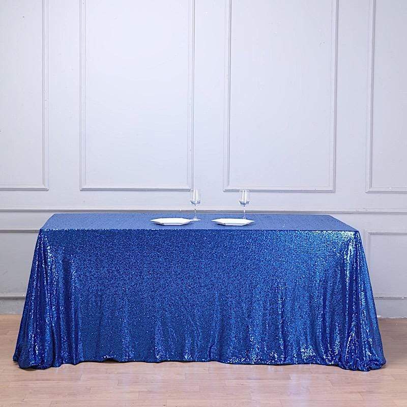 90x132 Inch Sparkling Sequined Rectangular Tablecloth for Wedding, Party, and Holiday Decorations - Elegant Dining Table Cover for Special Occasions
