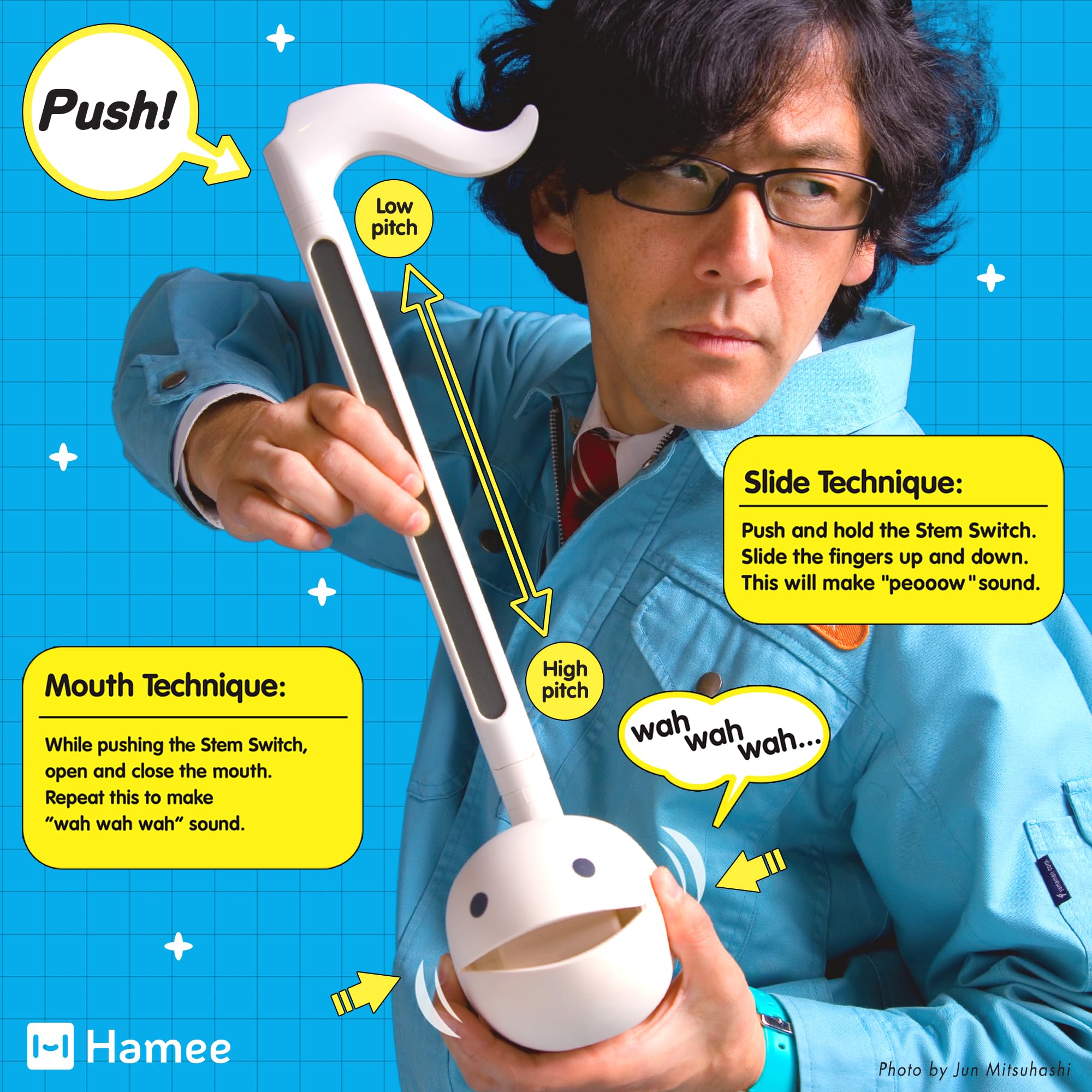Otamatone Deluxe Electronic Musical Instrument - Portable Digital Synthesizer from Japan | Fun Gift for Adults & Music Lovers | Blue with English Manual | Perfect for Music Creation, Parties & Unique Gifts