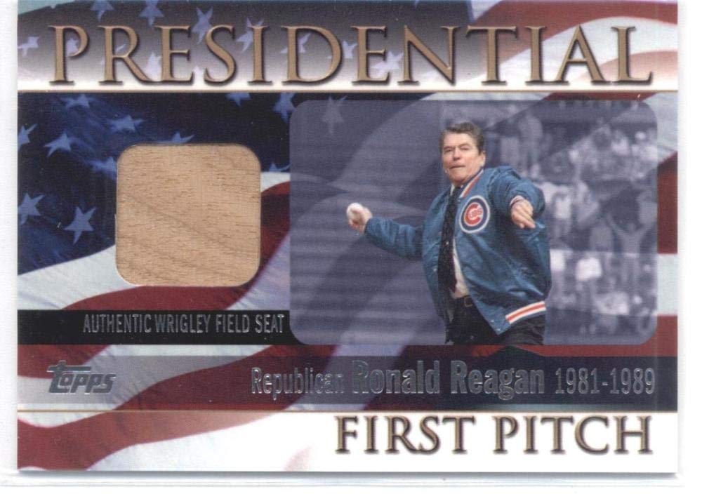 2004 Topps Presidential First Pitch Seat Relics #RR Ronald Reagan MLB Baseball Card - Limited Edition /100 - Authentic Wrigley Field Seat Memorabilia - NM-MT Condition - Perfect for Baseball Collectors & US History Enthusiasts - Display in Home Office or Sports Memorabilia Collection
