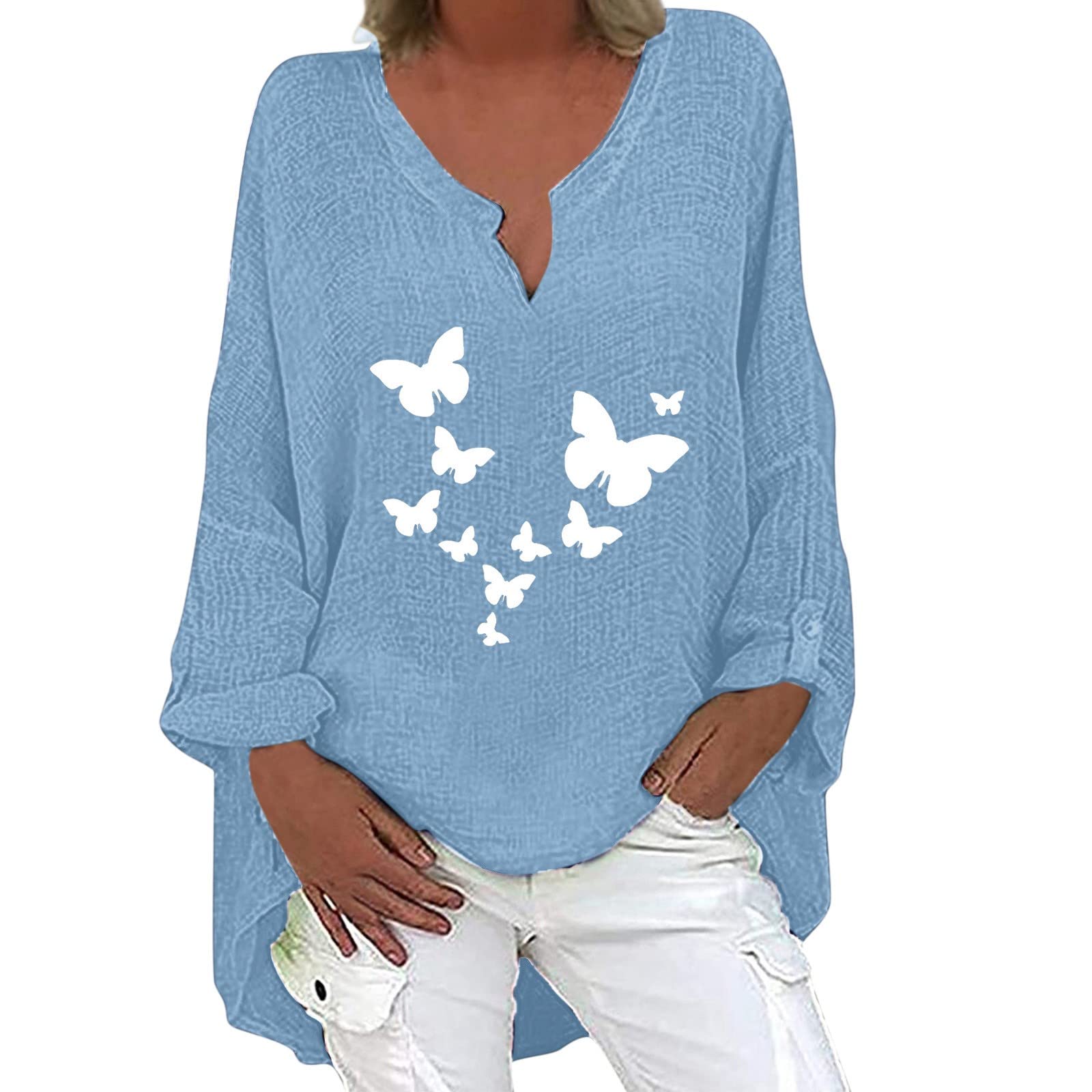 Women's Long Sleeve Blouse - Crewneck Tunic Tops & Basic Tee Shirts for Fall 2022 | Casual Wear, Office Outfits & Everyday Comfort