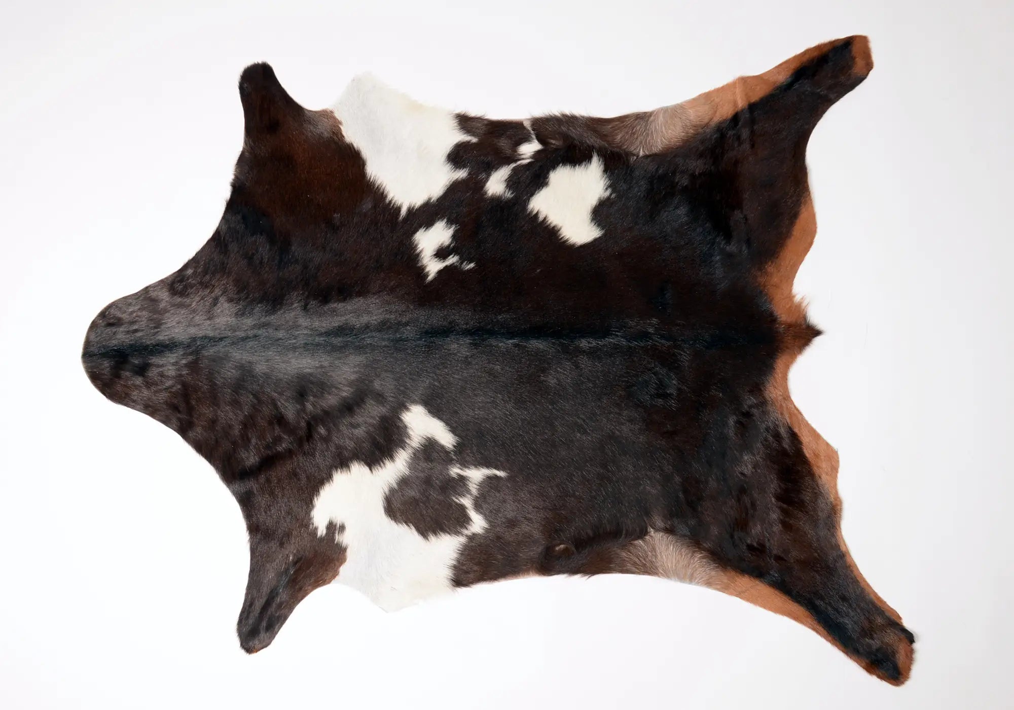 Premium Natural Goat Skin Leather - Dark Chocolate & White Color - Perfect for Handbags, Wallets & DIY Craft Projects
