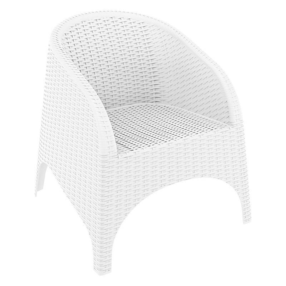 Premium White Resin Wicker Patio Chairs Set of 2 - Outdoor Garden Furniture for Poolside, Deck, Porch & Backyard Relaxation