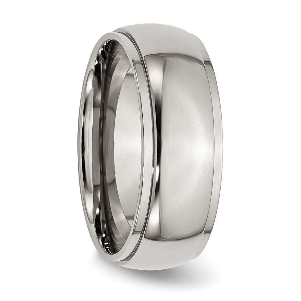 Diamond2Deal 8mm Titanium Polished Wedding Band Ring for Men & Women - Perfect for Engagement, Anniversary, and Everyday Wear