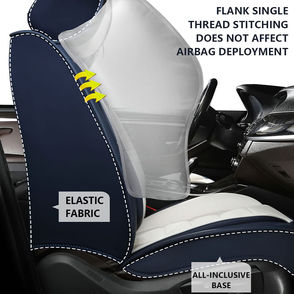 Premium Waterproof PU Leather Car Seat Covers for 2023 Ford Maverick - Soft Breathable Seat Protectors with Storage Pockets (Black & Green, Full Set Includes Neck Pillow) - Perfect for Road Trips, Daily Commutes & Off-Road Adventures