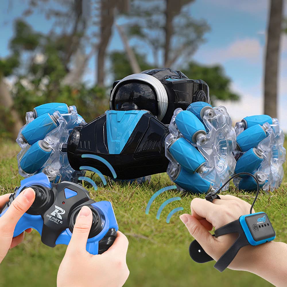 WZRYBHSD Gesture Sensing RC Buggy - 2.4Ghz Electric Stunt Car with Rechargeable Remote Control, LED Lights & 360° Flips - Best Birthday Gift Toy for Boys & Girls - Perfect for Indoor Racing, Backyard Play & Kids Parties