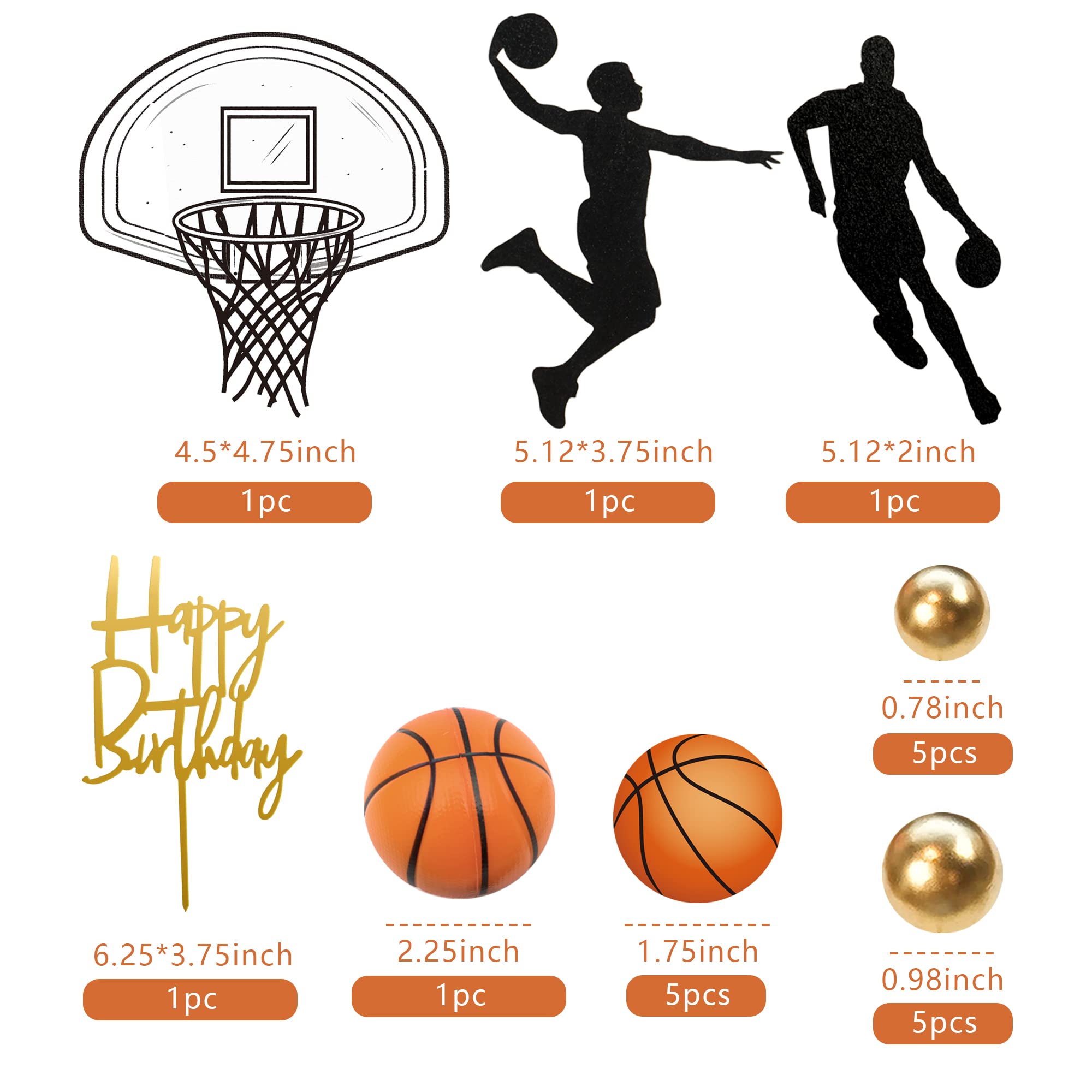 20 PCS Basketball Cake Toppers - Star Themed Birthday Party Decorations for Sports Cakes, Cupcakes & Desserts | Perfect for NBA, March Madness & Basketball Theme Parties