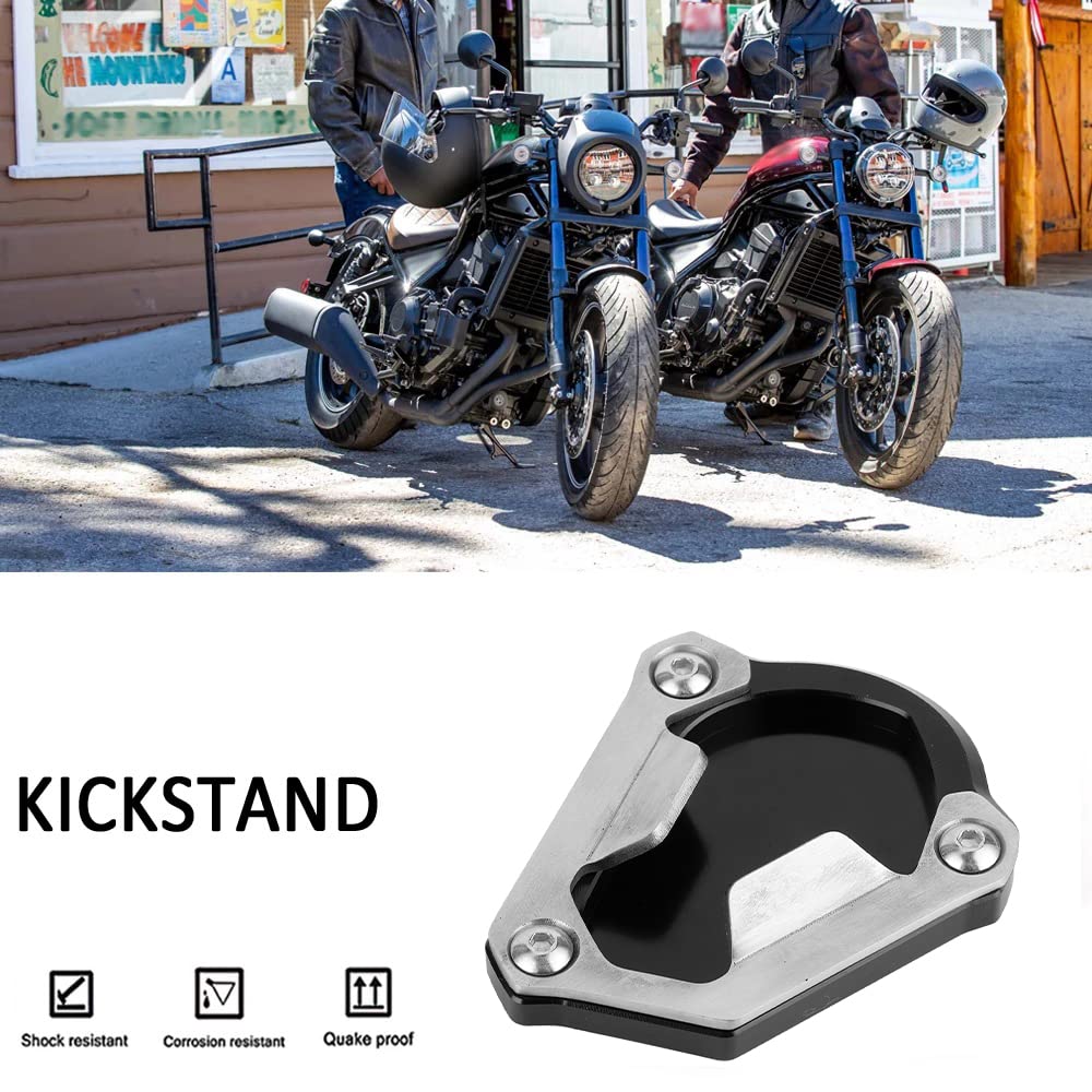 Motorcycle Kickstand Extension Pad - KSP-137-BLK Side Stand Support Plate for Triumph Scrambler 1200XC 1200XE (2019-2020) | Prevent Sinking on Soft Ground & Protect Pavement | Ideal for Parking on Grass, Sand or Gravel Surfaces