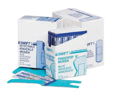 Blue Woven Knuckle Bandages - Bulk Pack of 40 - First Aid for Cuts, Scrapes & Hand Injuries - Perfect for Work, Sports & Outdoor Activities