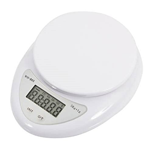 5Kg/1g Precision Kitchen Digital Scale with LCD Display - Perfect for Baking, Cooking, and Postal Weighing (White)