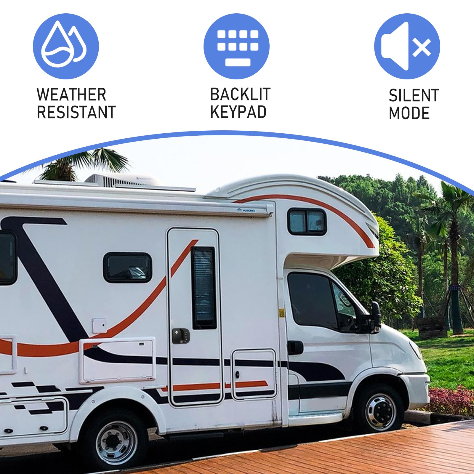 Keyless Entry RV Door Lock with Keypad - Replacement Camper Door Lock with Fobs & 2 Keys for Travel Trailers (Right Handed) | Secure & Convenient Access for Motorhomes, Fifth Wheels & Campers