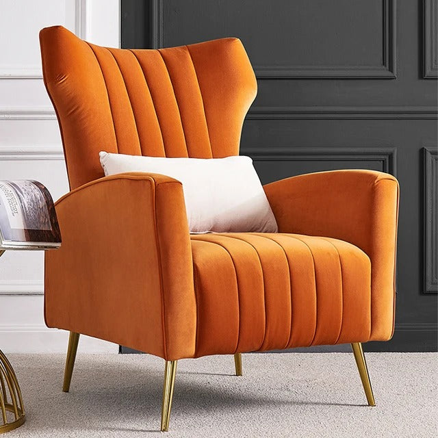 Velvet Accent Chair - Mid Century Vanity Chair with Gold Legs | Elegant Home Decor for Living Room, Bedroom & Dressing Area