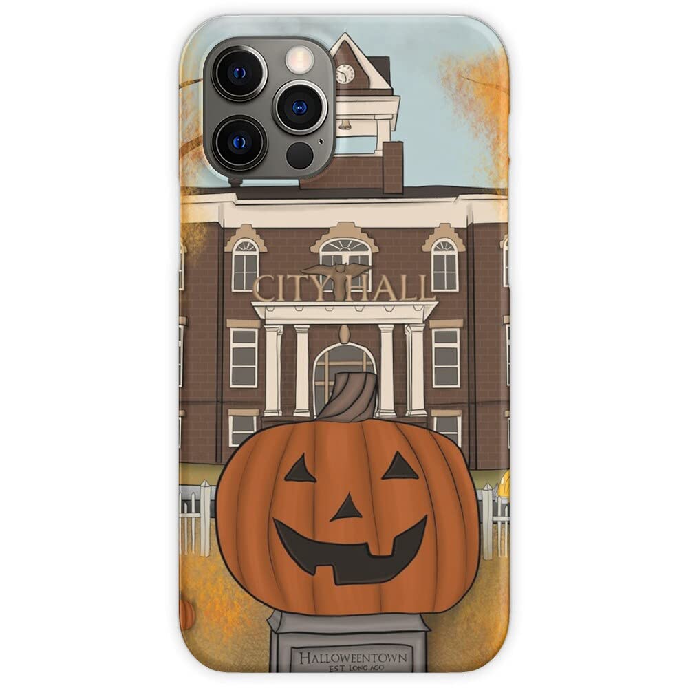 Halloween Town Themed iPhone 11 Case - Cute Spooky Ghost Design Protective Phone Cover for iPhone 11 - Perfect for Halloween Parties, Trick or Treating & Fall Festivals