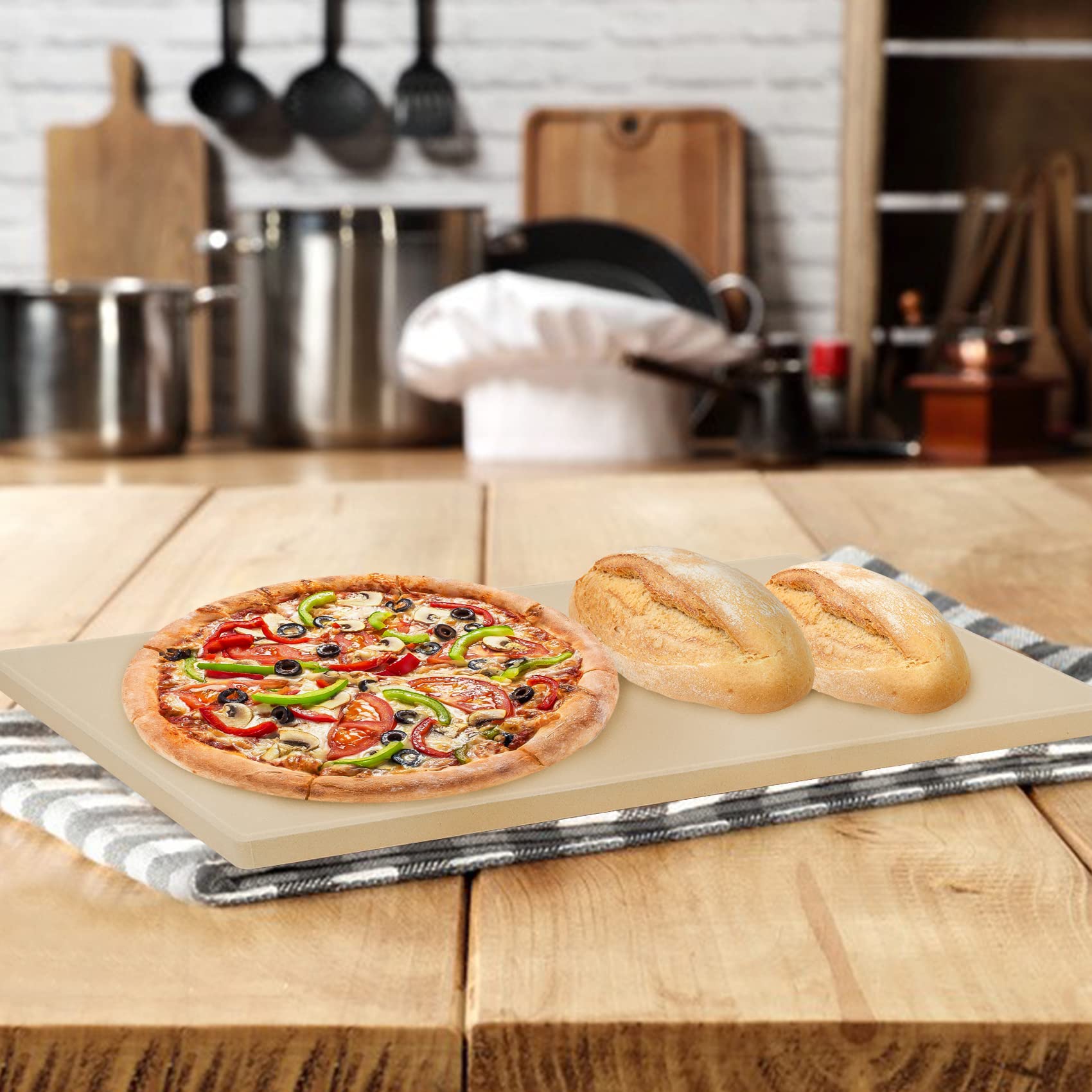 Premium Pizza Grilling Tool Set for BBQ, Oven & Outdoor Cooking - 12x14 Inch Aluminum Pizza Peel & Baking Stone - Perfect for Homemade Pizza, Bread & Pies - Ideal for Backyard Parties, Camping & Wood-Fired Ovens
