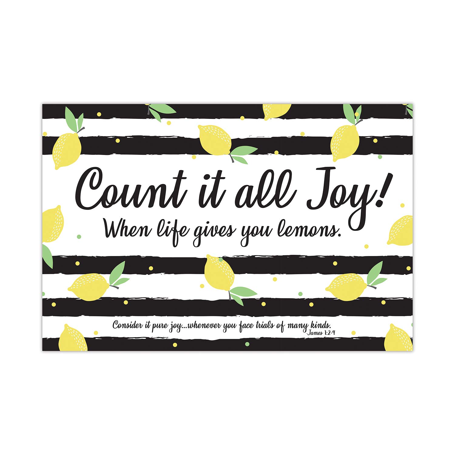 Faithworks Inspirational Wall Poster - Small 13.5 x 9 Inch Scripture Art Print, Count It All Joy Bible Verse Decor for Home, Office & Gift
