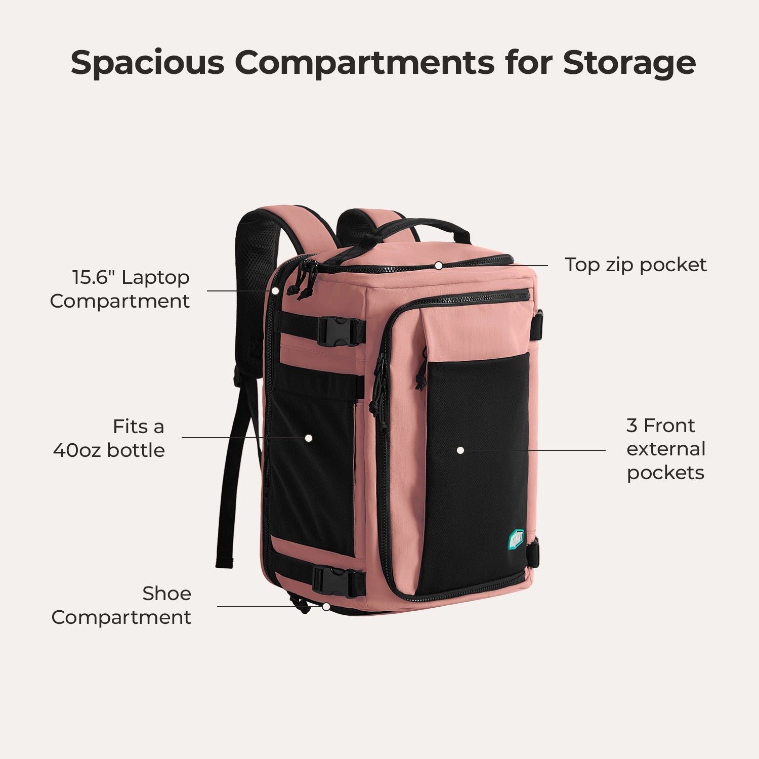 Blast Travel Backpack - Lightweight Waterproof Carry-On Backpack for Men & Women - Perfect for Airplane, Hiking, Camping & Daily Commute