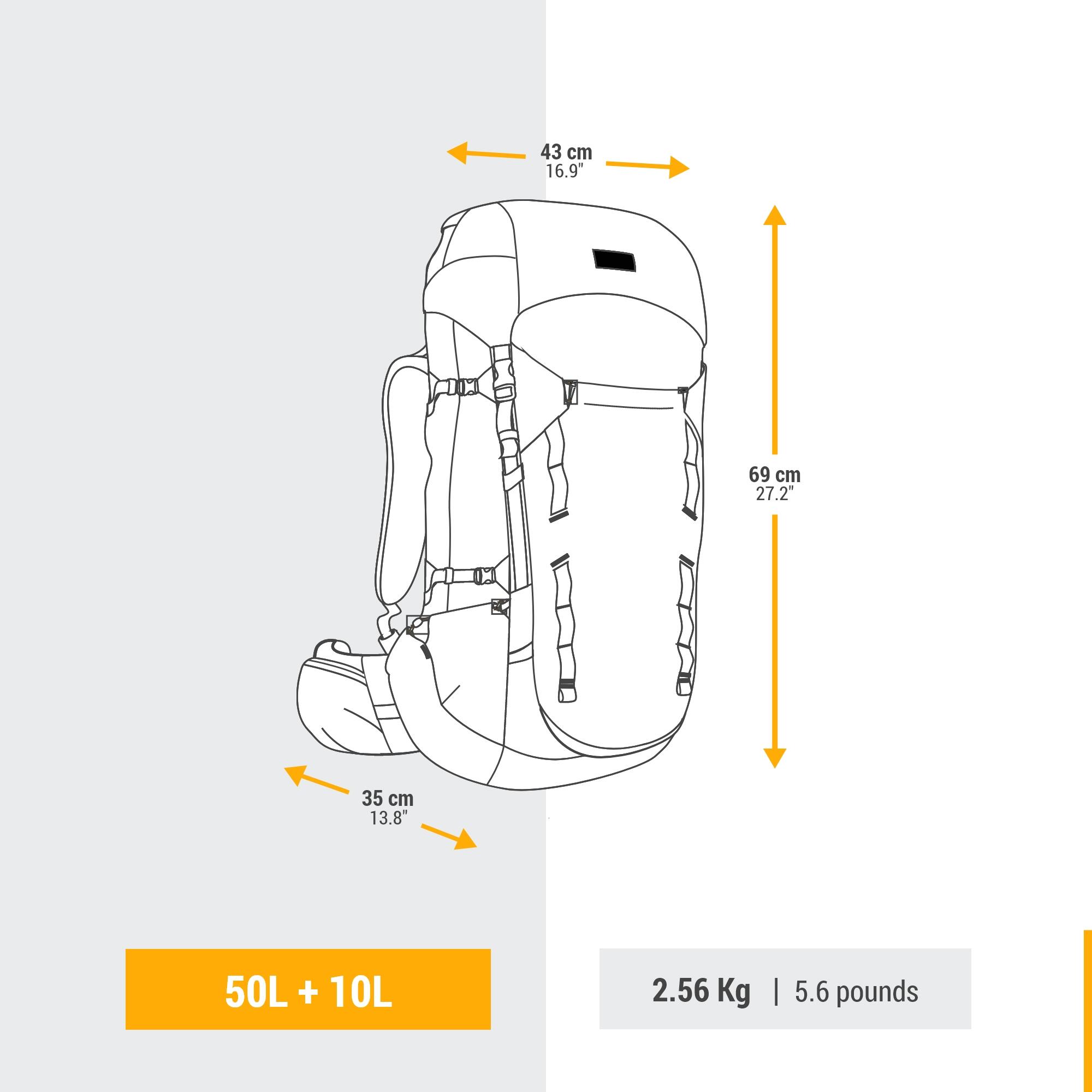 Simond Women's MT900 Symbium2 50+10L Lightweight Hiking Backpack - Waterproof Travel Backpack for Camping, Trekking & Outdoor Adventures