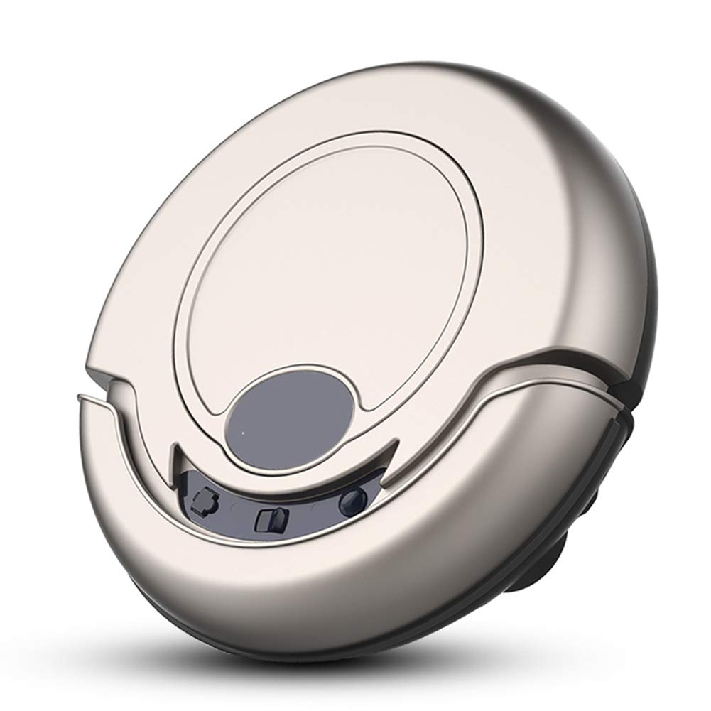 Upgraded Robot Vacuum Cleaner with Powerful Suction - 7.5cm Ultra-Thin Smart Self-Charging Robotic Vacuum for Pet Hair, Carpet & Hard Floors [A+++ Energy Efficient] - Perfect for Home, Office & Apartment Cleaning (Gold)