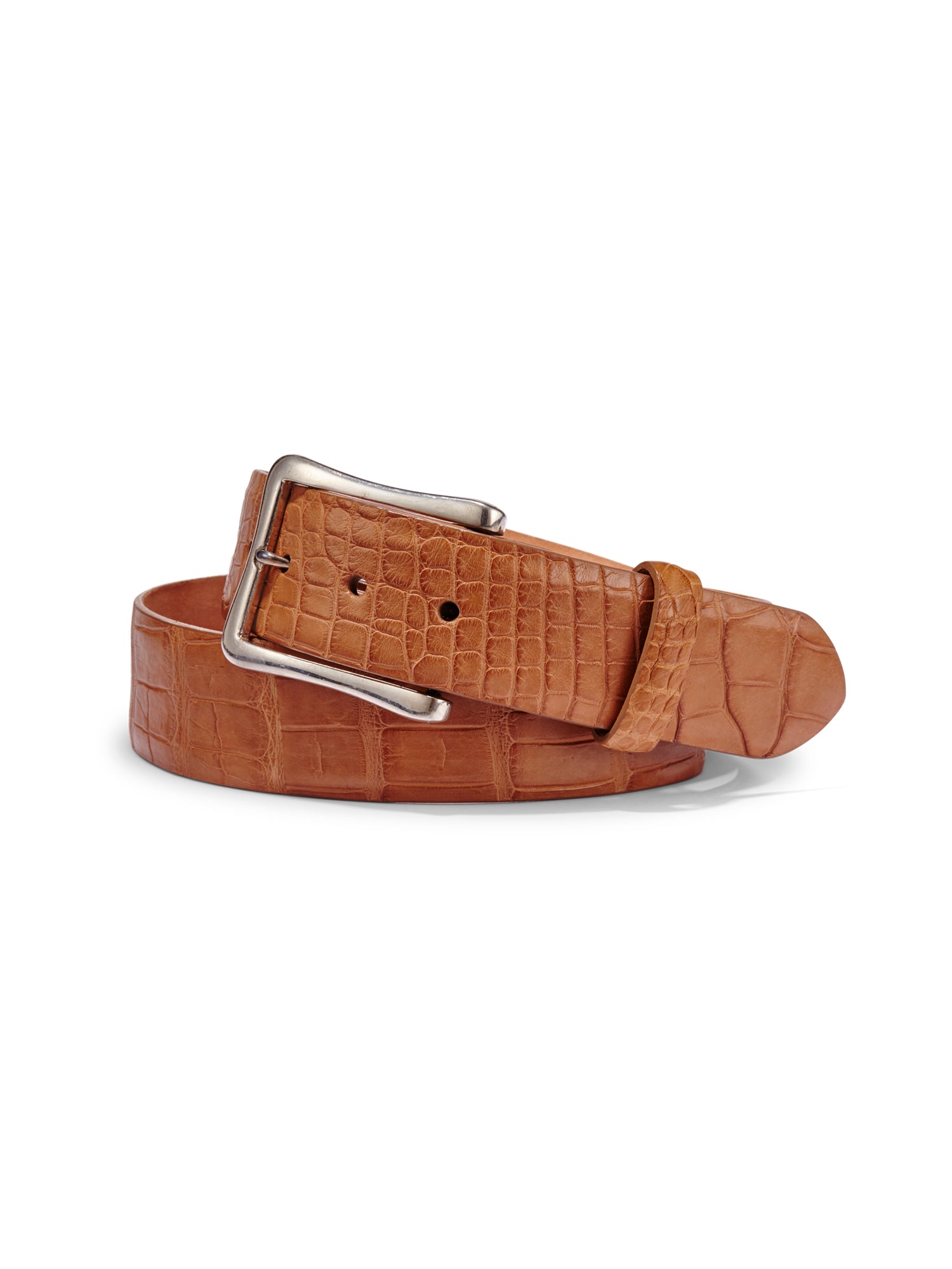 Cheri Gator Genuine Leather Belt with Silver Buckle for Men - Stylish Western Cowboy Accessory for Jeans & Casual Wear