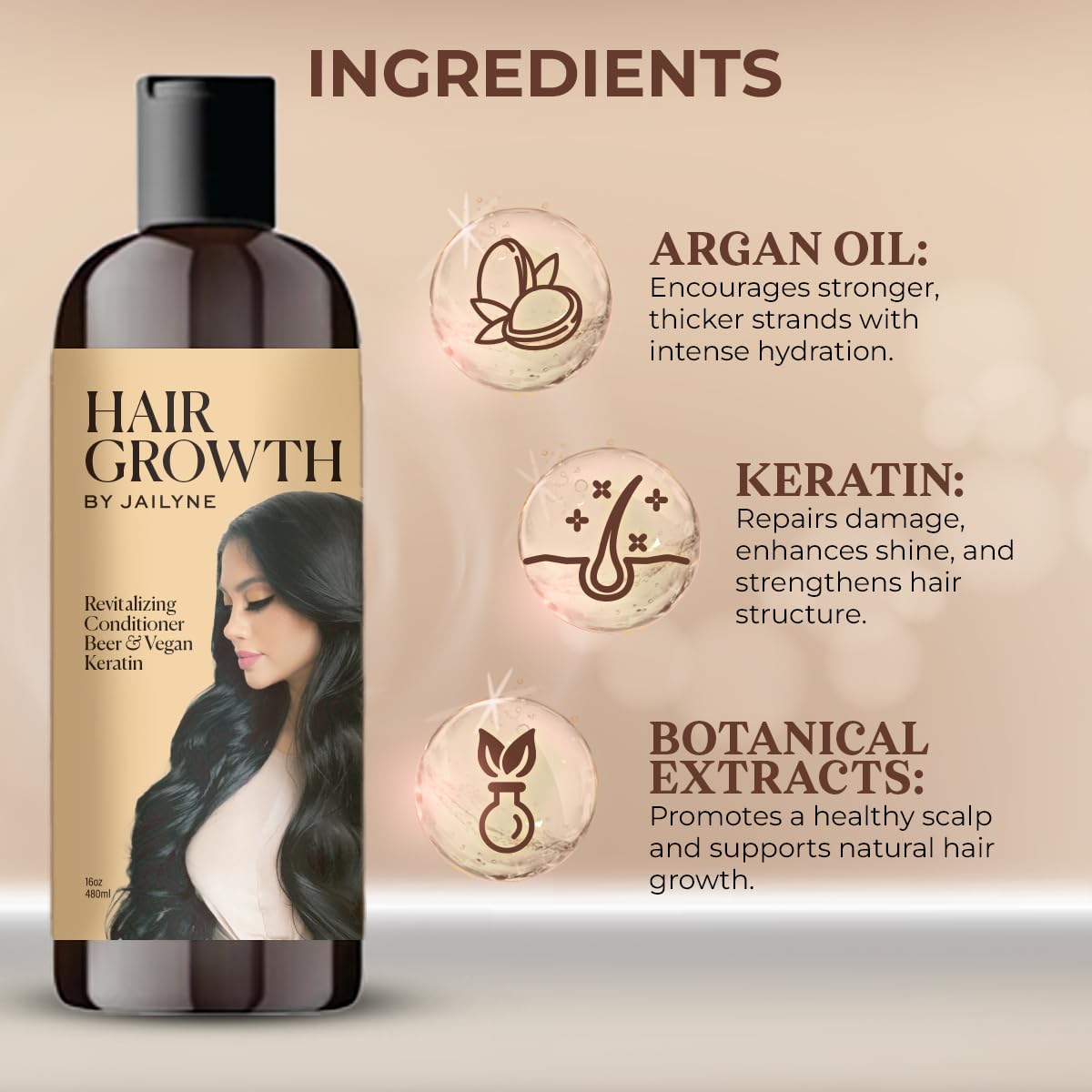 Jailyne Ojeda Hair Growth Conditioner with Biotin & Keratin - Deep Nourishing & Strengthening Treatment for Thicker, Longer Hair - Made in USA - Perfect for Daily Hair Care & Damaged Hair Repair