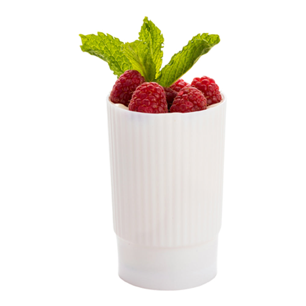 4 oz White Plastic Parfait Cups - 2.25